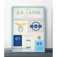 S.S. สโมสรฟุตบอล LAZIO CF โปสเตอร์โลหะเครื่องตกแต่งฝาผนังของตกแต่งผนังศิลปะแผ่นโลหะประดับผนังโปสเตอร์ดีบุก
