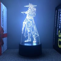 ◈☃ Valorant Figure Cypher 3d Led Lamp For Bedroom Custom Game Hero Acrylic Night Lights Gaming Room Decor Brithday Gift