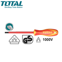 TOTAL ไขควงหุ้มฉนวน ปากแบน ขนาด 5 นิ้ว 1000 โวลต์ รุ่น THTIS5125 (Insulated Screwdriver)