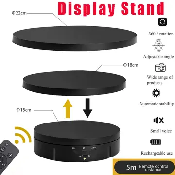 3 Speeds Electric Rotating Display Stand Mirror Turntable Jewelry