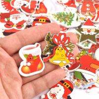 20pcs Mixed Christmas Wooden Buttons For Crafts Scrapbooking Sewing Clothes DIY Kid Apparel Supplies M2258 Haberdashery