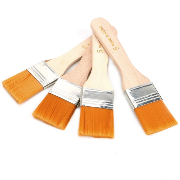 4pcs-set-yellow-nylon-oil-painting-art-brush-soft-hair-paint-brush-watercolor-painting-art-supplies-wooden-handle-brush-paint-tools-accessories