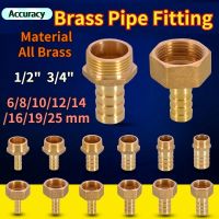 ✓□☋ Brass Hose Fitting 6/8/10/12/14/16/19/25mm Barb Tail 1/2 3/4 BSP Male Female Thread Copper Connector Coupler Brass Fittings