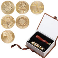 6pc Standard Stamp Suit Replaceable Plant Sealing Wax Diversiform Signet Stamps For Letter Postage Envelop Wedding Invitation