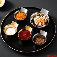 [COD] Tins Korean creative thickened 304 bear sauce dish cup seasoning western steak dipping