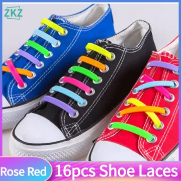 16Pcs Easy No Tie Shoelaces Elastic Silicone Flat Lazy Shoe Lace