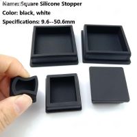 ❣♧ 9-50mm Black/White Square With Hole Silicone Rubber End Cap T-Plug Tube Box Part Insert Sealing Plug Square Tube Shielding Plug