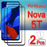 ฟิล์มกระจกนิรภัย2ชิ้นสำหรับ Huawei Nova 5 T,ฟิล์มกันรอยขนาด Nova5T 5 T T5กระจกนิรภัยแผ่นเกราะคลุมรอบเครื่อง Nova5 T 6.26