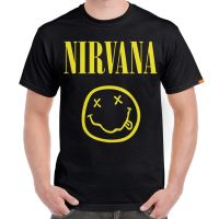 Hot sale Nirvana band  graphic Mens 100% Cotton Round Neck Short Sleeve T-Shirt  Adult clothes