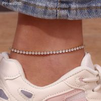 Blingbing Trendy 3mm 3A Zircon Cubic Zirconia Tennis Chain Anklets Leg Bracelets For Woman Stainless Steel Bracelet On the Leg