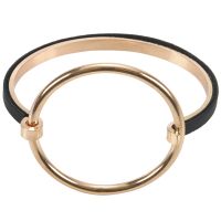 Minimalist Punk Round Bangle for women Gold-color Exaggerate Geometric Metal Skeleton Bracelets Jewelry