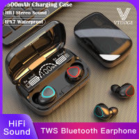 VTUOGE TWS หูฟังบลูทูธ5.0กล่องชาร์จ3500MAh หูฟังไร้สาย9D สเตอริโอหูฟังเอียร์บัดกันน้ำสำหรับเล่นกีฬาหูฟังพร้อมไมโครโฟน