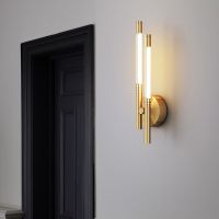 Modern Copper Design LED Wall Lamp For Living Room Bedroom Bedside Corridor Aisle Sconce Light Gold Indoor Decoration Fixture Night Lights