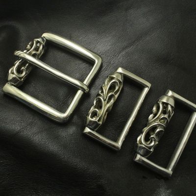 2parts/set Solid Flower embossed Mens Solid Copper White copper Brass White copper Belt Buckle DIY Handmade Leather Craft for