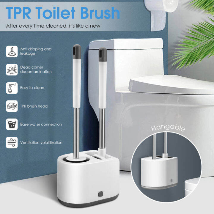 Toilet Brush Bracket Set With Ventilation Bracket And DripProof Base Non Perforated Wall