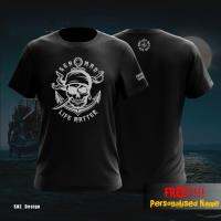 New FashionBaju T-Shirt Hitam SeaMan Life Matter Hitam Silver Cotton 100% Cotton 2023