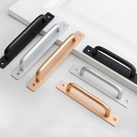 KK&amp;FING Aluminium Alloy Black Wardrobe Door Handles Balcony Bedroom Kitchen Door Pulls Drawer Knobs Furniture Room Door Hardware  by Hs2023