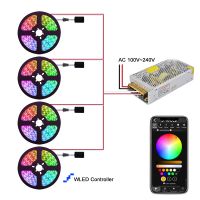 DIY WLED WIFI WS2812B LED Strip Light 5050 RGB Monitor Sync TV Backlight Ambient Addressable Lamp Tape Ribbon DC5V 5m 10m 20m Night Lights