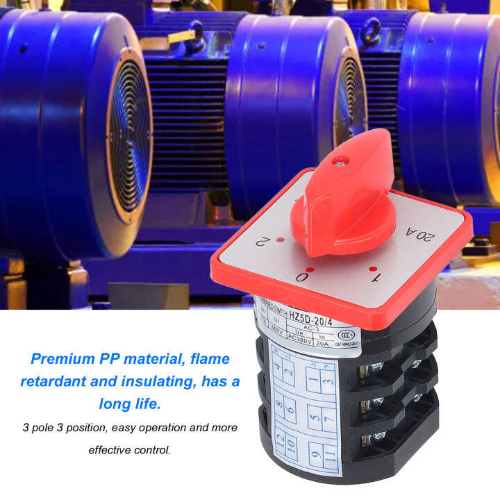 สวิตช์ไฟโรตารี-สารหน่วงไฟ-ควบคุมสวิตช์เลือกเปลี่ยนได้ดีขึ้น-3-เสา-3-ตำแหน่งสำหรับมอเตอร์