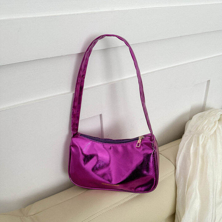 กระเป๋าโท้ทสีทึบผู้หญิงกระเป๋าโฮโบเรียบง่ายกระเป๋าถือผู้หญิงกระเป๋านิ่มย้อนยุค