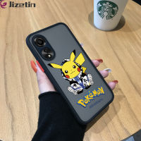 Jizetin เคสโทรศัพท์สำหรับ OPPO A78 4G,เคสโทรศัพท์มีน้ำค้างแข็งโปร่งใสการ์ตูนน่ารักแฟชั่น Pikachu กันกระแทกมีกล้องคลุมทั้งหมดป้องกัน