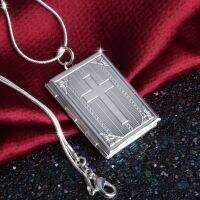 New Lower Price 925 Sterling Silver Square Shape Carve Cross Locket Photo Pendant Necklace Lovers Charms Collar Jewelry