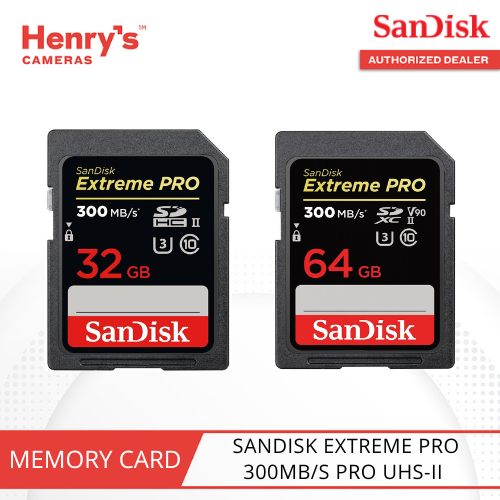 SANDISK EXTREME PRO 32GB SDHC/ 64GB SDXC 300MB/S UHS-II MEMORY CARD ...