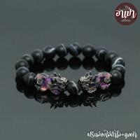 อาเป่า หินแบล็คอาเกต หินโมรา สีดำ ขัดด้าน Black Agate ขนาด 10 มิล ประดับปี่เซียะ 5 ธาตุ 1 คู่ สีดำ ปี่เซียะเปลี่ยนสี ปี่เซียะ 5 สี คัดหิน