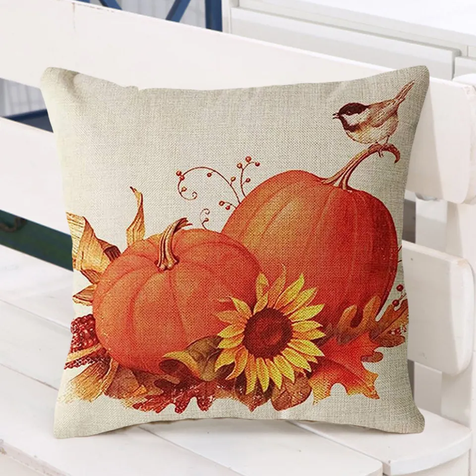 Farmhouse Fall Throw Pillow Covers 18x18 Set of 4, Autumn Pumpkin  Decorative Pillow Covers, Thanksgiving Pillows Cases Harvest Cushion Cases  for Couch