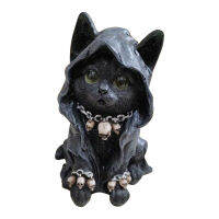 {Ready Stock} รูปปั้นแมว Art Collection Craft Feline Cloaked Grim Reaper Cat Figurine Black