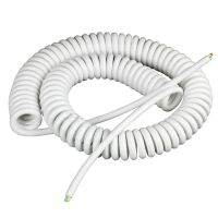 White Color 2 3 Cores Copper Spring Spiral Cable 0.3 0.75 1.5 Square Stretch Length 2.5M 5M 10M 12M Wires Leads Adapters