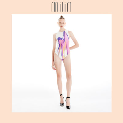 [MILIN] Round neckline with piping digital print sleeveless bodysuit ชุดบอดี้สูทแขนกุดคอกลมแบบกุ๊นขอบพิมพ์ลาย / Anima Bodysuit