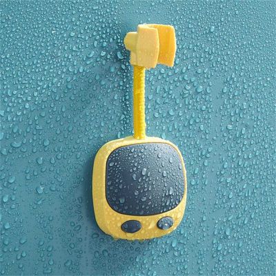 360°Adjustable Rotatable Shower Head Wall Mount Holder, No-Punching Shower Head Holder Vacuum Suction Handheld Showerhead Bracket Strong Viscosity Shower Arm Bracket for Bathroom (Yellow)