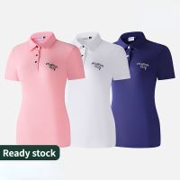 MALBON Golf Short-Sleeved t-Shirt Women Autumn Winter Clothes Womens Quick-Drying Polo Shirt Top Sportswear