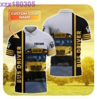 School Bus Driver Shirt Personalized 3D Bus Driver Polo Shirt_7637 |