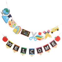 Back-To-School Season ธงแขวนประดับกลางแจ้ง Balloonsss Come Banner Paper Ornaments