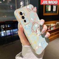 เคส JIUMOO สำหรับ Vivo V23e 5G เคส Y75 V23E ลายการ์ตูนกระต่ายมินิมอลกันกระแทกเคสขอบด้านข้างทรงสี่เหลี่ยมแท้แบบนิ่มลายเคลือบหรูหราฝาครอบหลังเต็มรูปแบบเคสป้องกันกล้อง