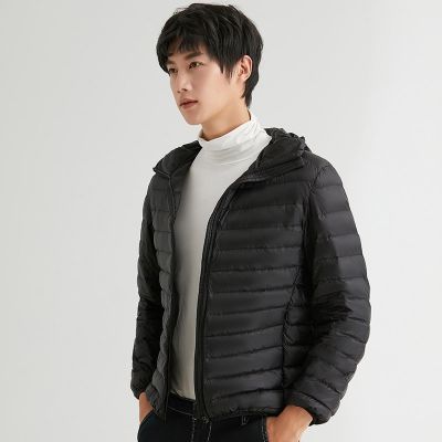 ZZOOI Top Grade Mens Fashion Hooded  90% White Duck Down Down Coats Autumen Winter New Keep Warm Men  Casual  Down Jacket