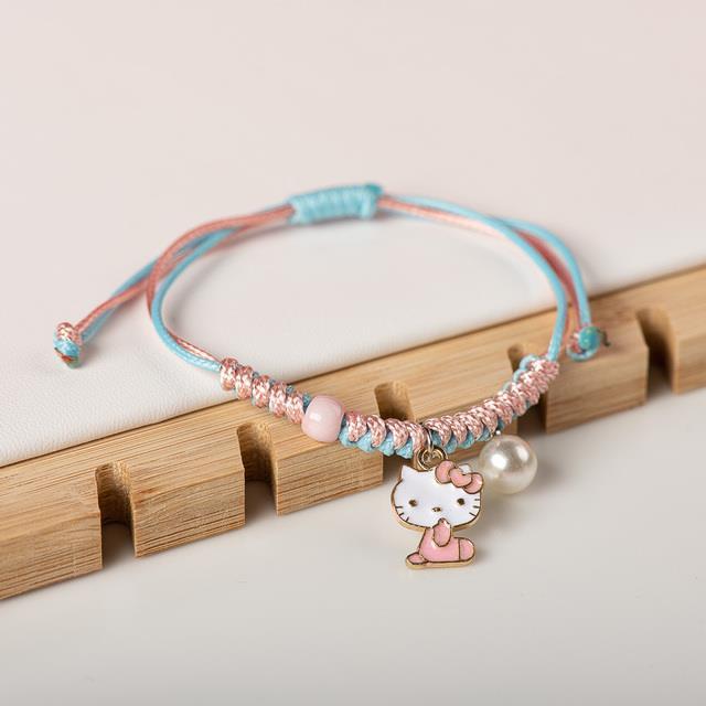 cute-metal-drip-glaze-pendant-bracelet-hand-wowen-gift-bracelets-bangles-for-women-girl-children-wholesale-mz101