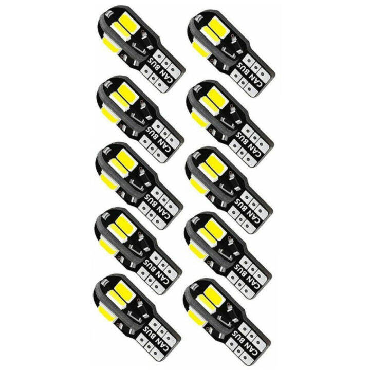 ซินซู-หลอดไฟภายในรถ-led-20แพ็ก-w5w-8smd-5730-t10สดใสมาก-canbus-ปลอดความผิดพลาด12v-ไฟหลอดไฟอัตโนมัติมาร์กเกอร์ด้านข้าง