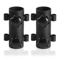 2 Pieces Canopy Ground Poles Holders with Dual Spikes Camping Rod Tubes