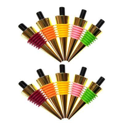 Blank Wine Bottles Stoppers 10 Pieces Colorful Sealing Ring Metal Bottles Stopper with Threaded Post Reusable