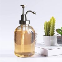 Bathroom Storage Glass Lotion Bottle Soap Dispenser Press Nozzle Shampoo Bottle Hand Sanitizer Pump Bottle Clear Container