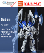 Mô Hình Gundam PG Unicorn Perfectibility + Divine Armor Set Daban 1 60 Đồ