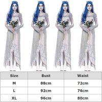 Ladies Halloween Horror Zombie Corpse Bride Dead Scary Fancy Dress Costume