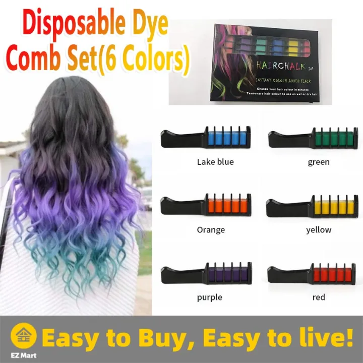 10 Colors Disposable Temporary Dye Stick Mini Hair Dye Comb Hair Dye Chalk  Make Up Hair Dye Brush Easy To Color And Clean|Hair Color Mixing Bowls|  AliExpress | Disposable Hair Dyeing Comb