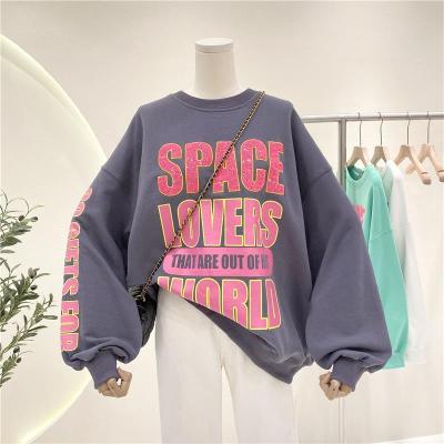 2021 Korean version of the new letter loose oversized hoodie women fashion long-sleeved top coat trendy sweatshirt women