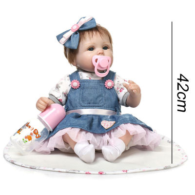 NEW 42CM Baby Reborn Doll 17 Inch Realistic lifelike Newborn Babies Doll Toy For Girls Toddler Blue Eyes Reborn Birthday Present