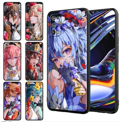 Phone Cases For Realme 8 6 7 5 Pro C3 C21Y C15 C21 C35 8i XT GT Master Neo2 Neo3 Black Fundas Cover Genshin Impact Raiden Baal Electrical Connectors