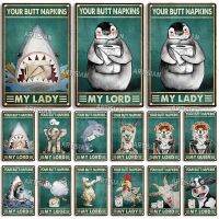 ARTISIAN Canvas Funny Toilet Metal Poster: นำเสนอการออกแบบสัตว์,ศิลปะผ้าเช็ดปากก้นของคุณ,เหมาะสำหรับตกแต่งผนังในถ้ำมนุษย์,คาเฟ่,สตูดิโอ